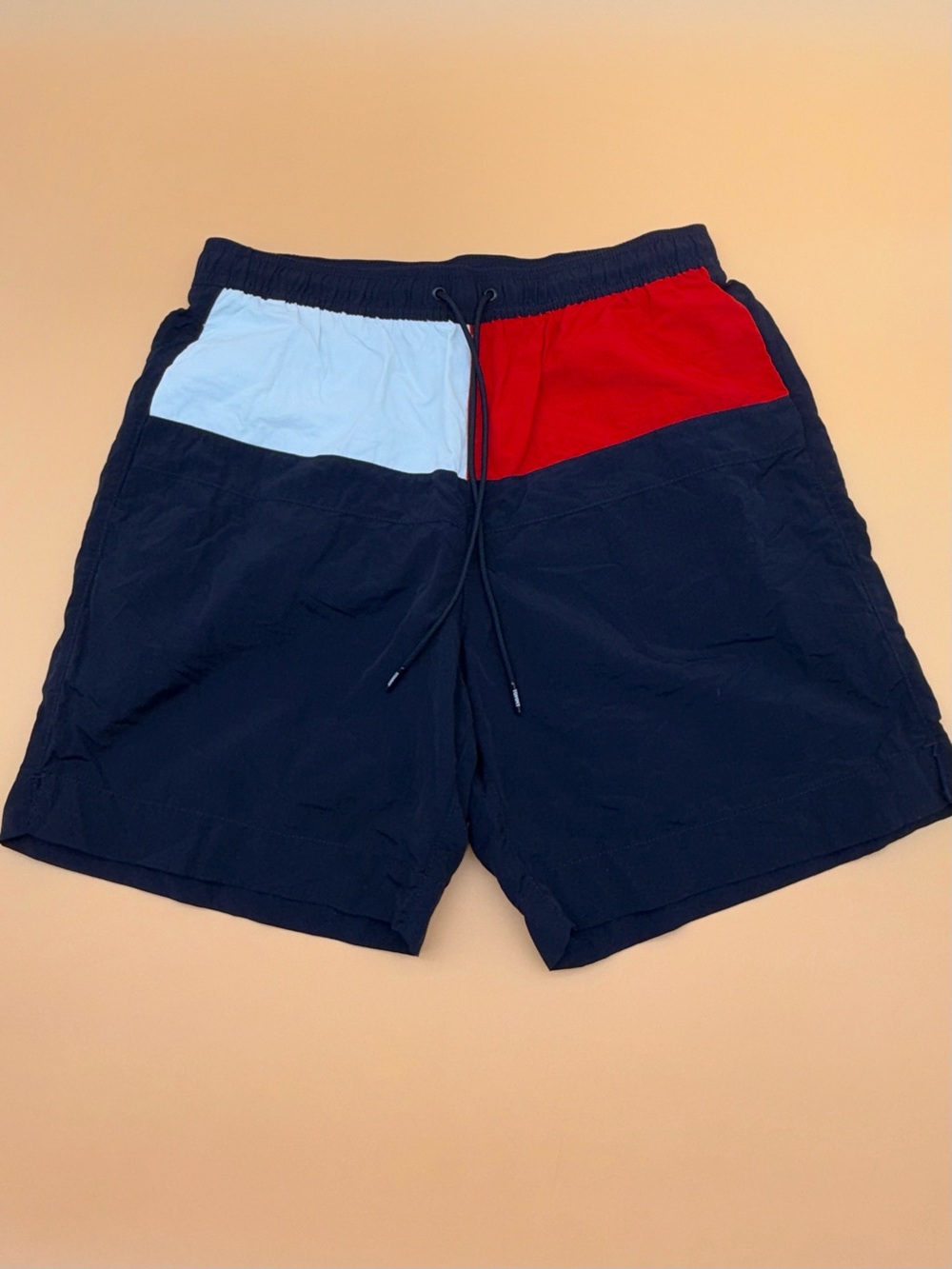 Tommy Hilfiger Colorblock Swim Trunks Shorts Men’s M Navy Red White 90s Y2K